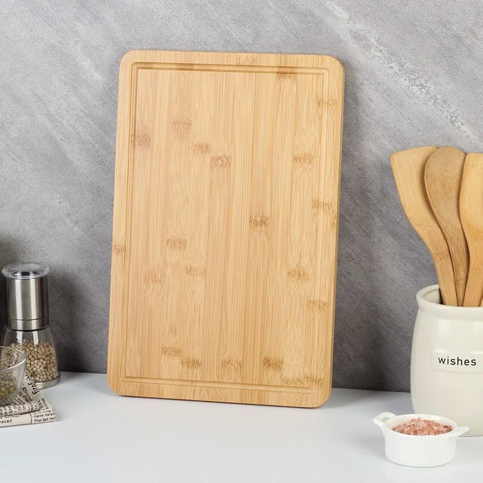 Danube Home Loretta Bamboo Chopping Board 38 X 25 X 1.5 Cm | Bamboo Cutting Board | Wooden Chopping Board For Home Dining Kitchen - Natural