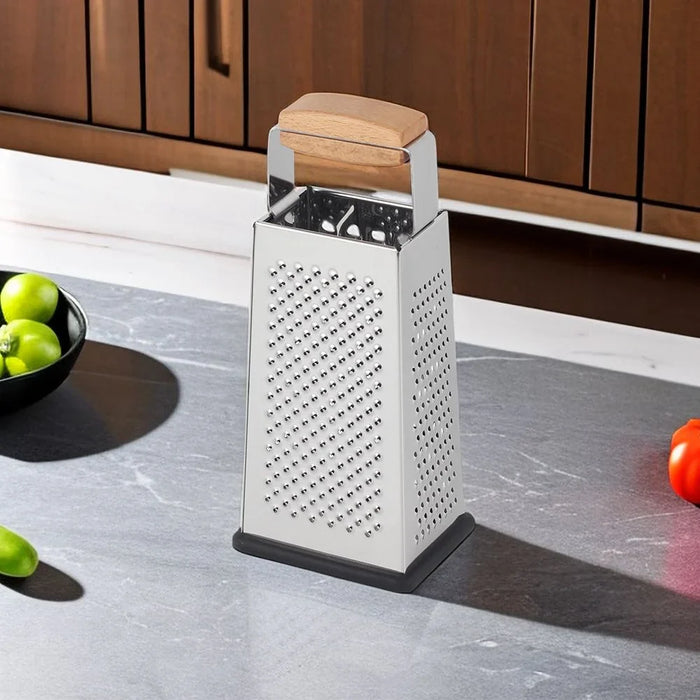 Danube Home Danube Essential Four-Sided Box Grater Durable Stainless Steel Perfect For Shredding Slicing And Grating Cheese Vegetables And More Ideal For Kitchen Use 10.5X8X24.5 Cm