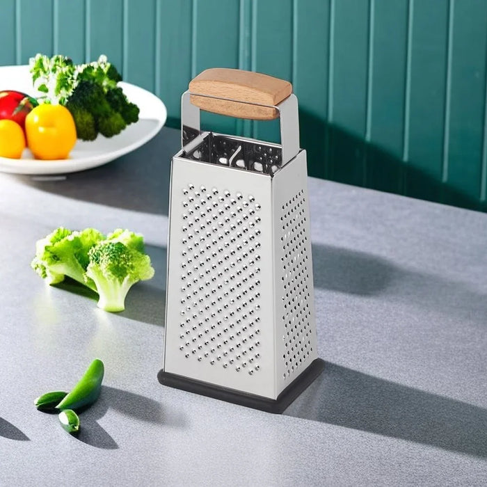 Danube Home Danube Essential Four-Sided Box Grater Durable Stainless Steel Perfect For Shredding Slicing And Grating Cheese Vegetables And More Ideal For Kitchen Use 10.5X8X24.5 Cm