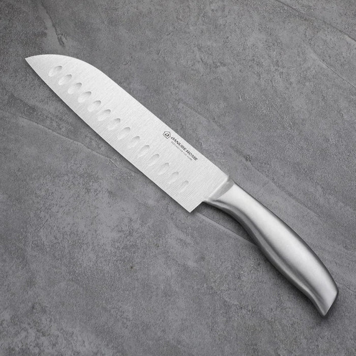 Danube Home Chef'S Delight Celina 7-Inch Santoku Knife Silver Stainless Steel Blade Versatile Chopping And Slicing Ergonomic Handle Perfect For Vegetables Meat And Fish