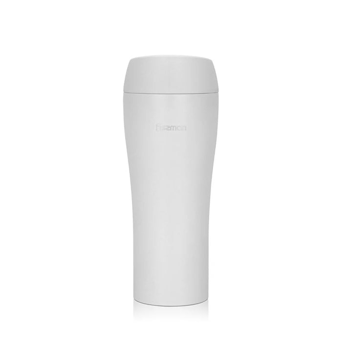Fissman Double Wall Vacuum Travel Mug - Stainless Steel - White - 420 ml