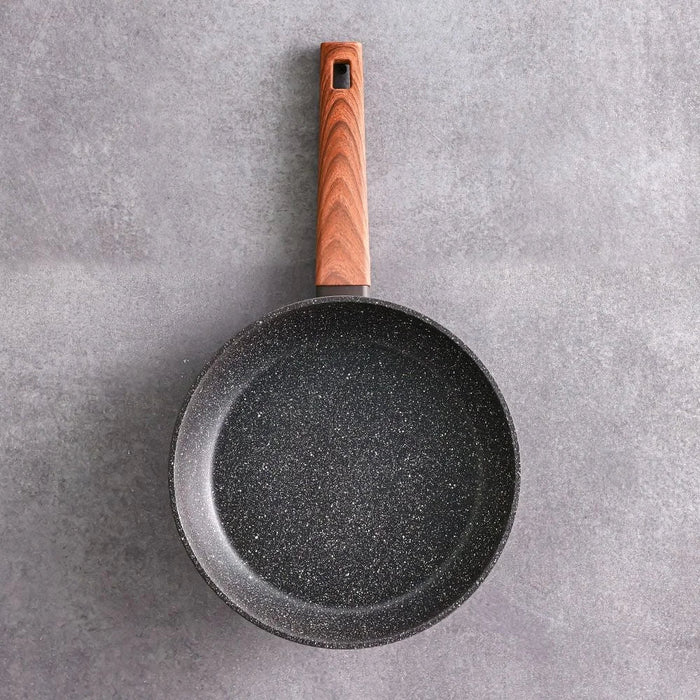 Chef's Delight Bistro Bliss Fry Pan – Non-Stick Durable Frying Pan for Gas & Induction Cooktops – Easy Clean Cooking Pan for Eggs, Meats, Vegetables, Kitchen 24x4.8cm - Brown