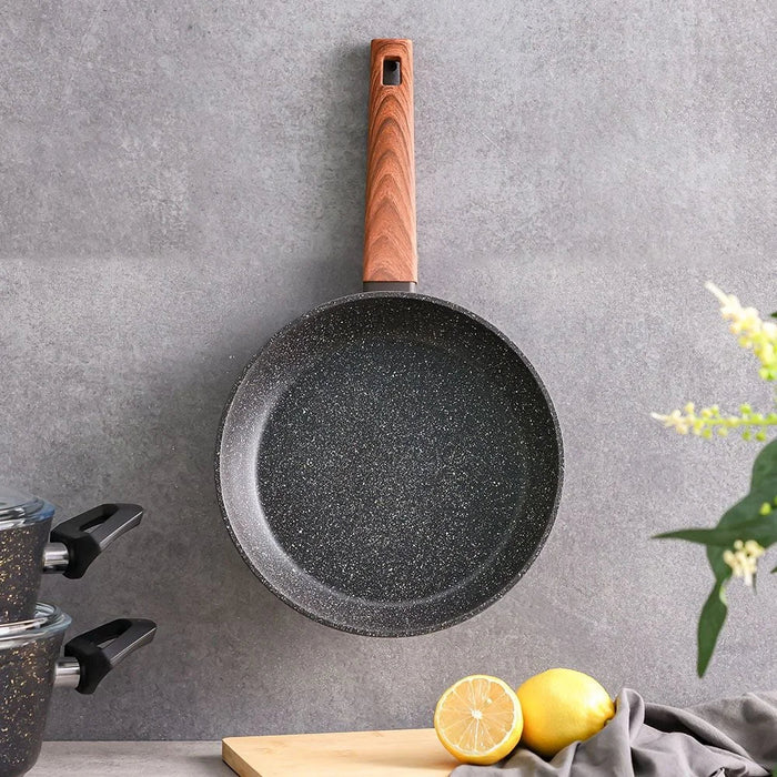 Chef's Delight Bistro Bliss Fry Pan – Non-Stick Durable Frying Pan for Gas & Induction Cooktops – Easy Clean Cooking Pan for Eggs, Meats, Vegetables, Kitchen 24x4.8cm - Brown
