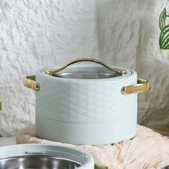 Luxura Klass 3-Piece Casserole Set - Mint Green, Hot Pot Cookware, 1500ml, 2000ml, 2500ml, Durable Stainless Steel, Airtight Lids, Easy Clean, Perfect for Kitchen & Table Top