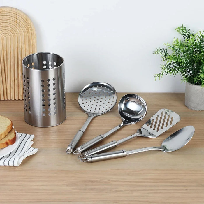 Chef's Delight 5-Piece Stainless Steel Gadget Set Silver – Premium Kitchen Tools, Durable & Rust-Resistant, Perfect for Cooking, Baking, and Food Preparation | Easy to Clean