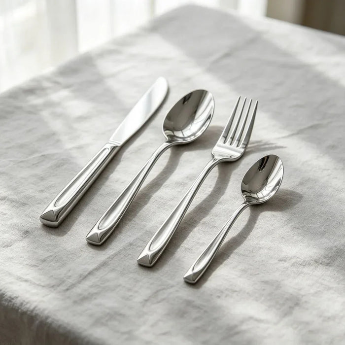 Raha 24-Piece Cutlery Set – Premium Stainless Steel Flatware Set with Forks, Knives, Spoons for Dining and Kitchen, Elegant Durable Design, Ideal for Home, Parties & Restaurants -Serves 6