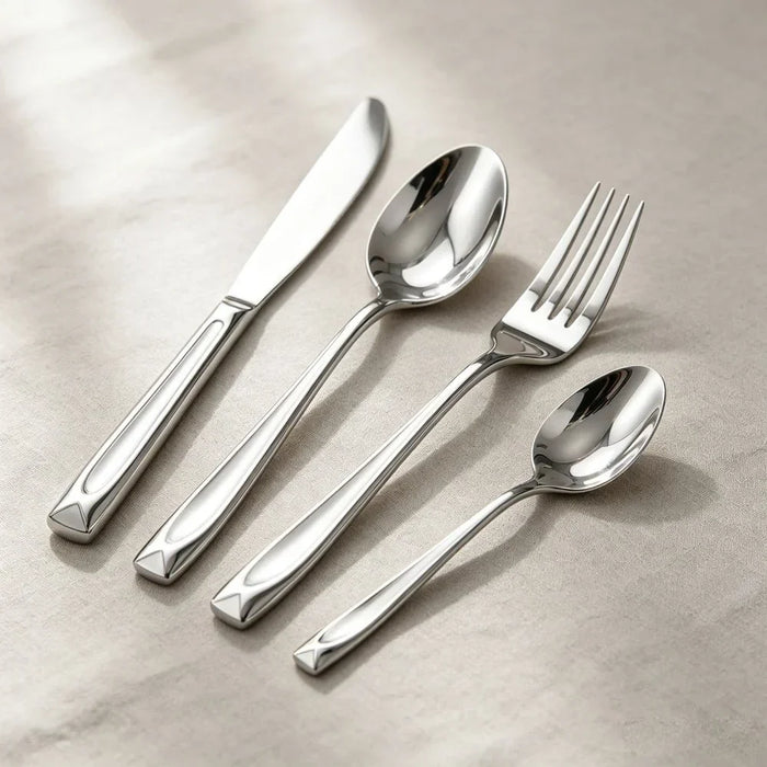 Raha 24-Piece Cutlery Set – Premium Stainless Steel Flatware Set with Forks, Knives, Spoons for Dining and Kitchen, Elegant Durable Design, Ideal for Home, Parties & Restaurants -Serves 6