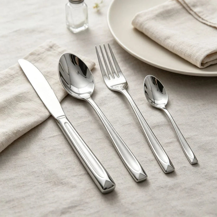 Raha 24-Piece Cutlery Set – Premium Stainless Steel Flatware Set with Forks, Knives, Spoons for Dining and Kitchen, Elegant Durable Design, Ideal for Home, Parties & Restaurants -Serves 6