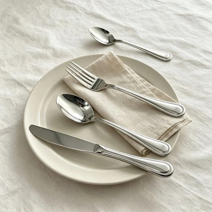 Tahani 24-Piece Cutlery Set – Premium Stainless Steel Flatware Set with Forks, Knives, Spoons for Dining and Kitchen, Elegant Durable Design, Ideal for Home, Parties & Restaurants -Serves 6