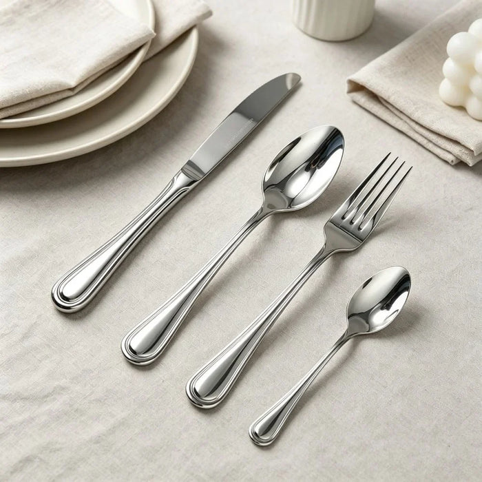 Tahani 24-Piece Cutlery Set – Premium Stainless Steel Flatware Set with Forks, Knives, Spoons for Dining and Kitchen, Elegant Durable Design, Ideal for Home, Parties & Restaurants -Serves 6