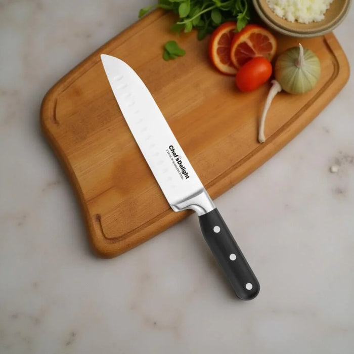 Chef’s Delight Santoku Knife – Premium Stainless Steel Japanese Kitchen Knife for Precision Chopping, Slicing & Dicing | Ergonomic Handle | Professional & Home Use Essential 7Inch