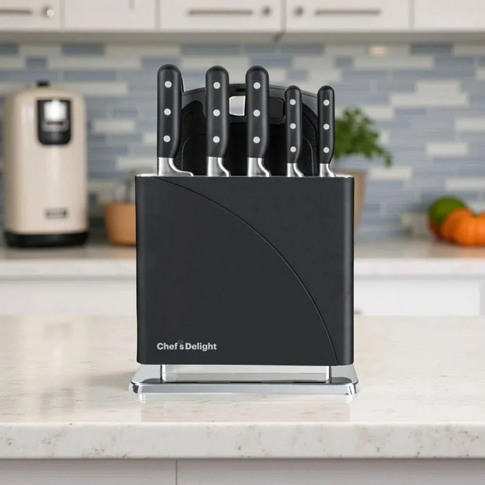Chef's Delight 7-Piece Knife Set with Stand – Premium Stainless Steel Kitchen Knives for Professional & Home Use | Sharp Blades | Essential Culinary Cutting Tools