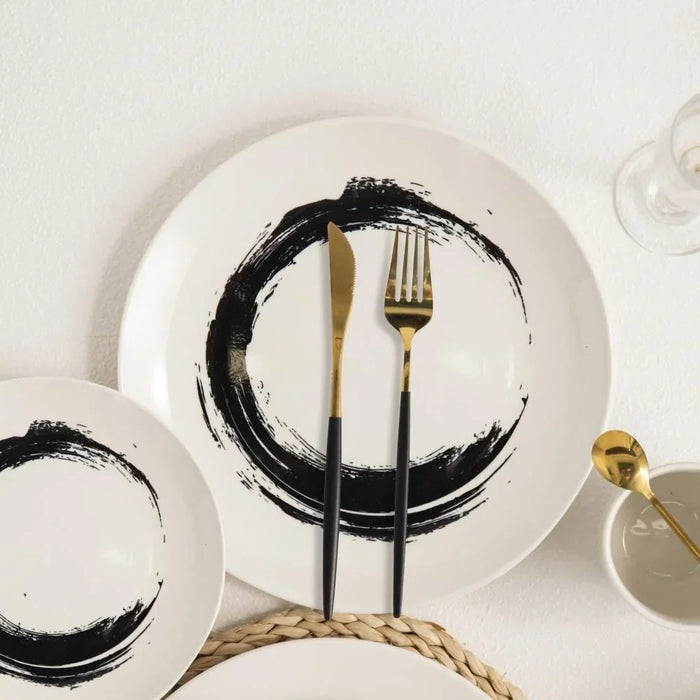 Radiance 16-Piece Porcelain Dinner Set – Elegant Durable Porcelain Dinnerware with Plates, Bowls & Mugs, Perfect for Family Meals, Formal Dining, Restaurants & Everyday Use - Serves 4
