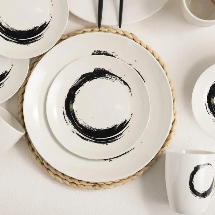 Radiance 16-Piece Porcelain Dinner Set – Elegant Durable Porcelain Dinnerware with Plates, Bowls & Mugs, Perfect for Family Meals, Formal Dining, Restaurants & Everyday Use - Serves 4