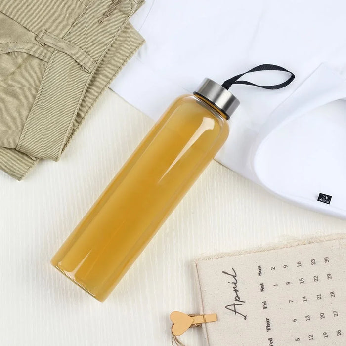 Danube Essential 2-Piece Borosilicate Glass Sport Bottle Set - 600ml, Durable & Stylish Water Bottles for Hydration, Ideal for Gym & Outdoor Activities