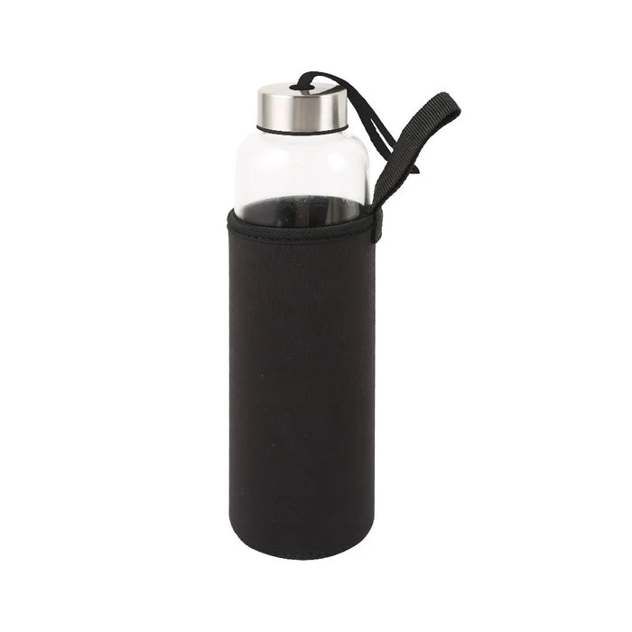 Danube Essential 2-Piece Borosilicate Glass Sport Bottle Set - 600ml, Durable & Stylish Water Bottles for Hydration, Ideal for Gym & Outdoor Activities