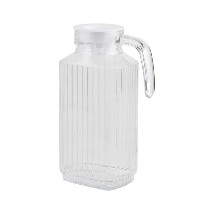 Danube Essential Glass Water Jug with Lid - 1600ml | Stylish Clear Water Bottle for Home & Kitchen | Ideal for Hydration & Serving | Durable Glass Design