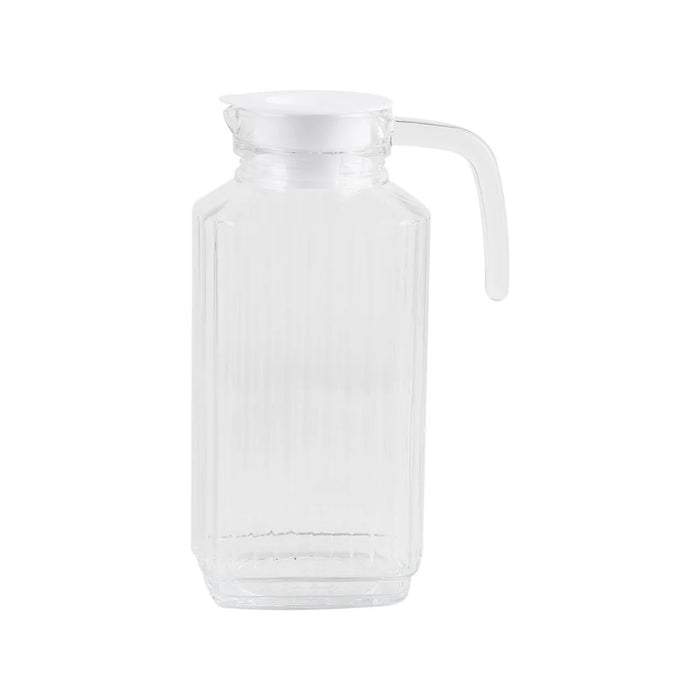 Danube Essential Glass Water Jug with Lid - 1600ml | Stylish Clear Water Bottle for Home & Kitchen | Ideal for Hydration & Serving | Durable Glass Design