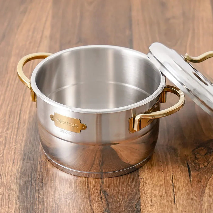 Bonera Nirvana Mega 10-Piece Stainless Steel Cookware Set - Durable Pots & Pans, Induction Compatible, Premium Kitchen Cookware for Modern Cooking