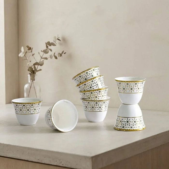 Luna Cawa Cup Set 12Pc 80ml Bone China Arabic Coffee Cups