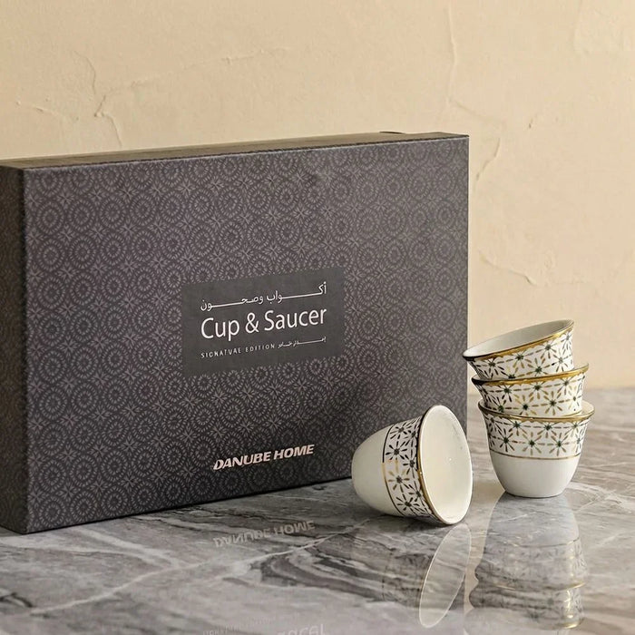 Luna Cawa Cup Set 12Pc 80ml Bone China Arabic Coffee Cups