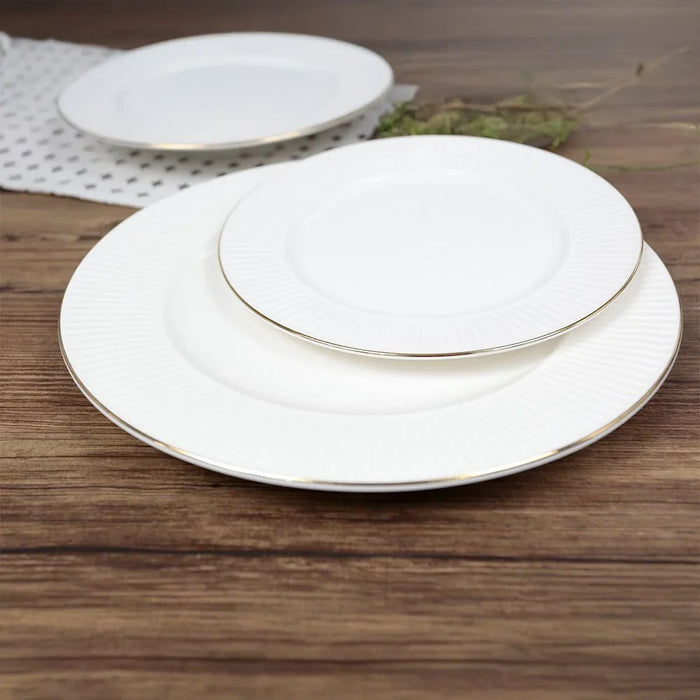 Royal Orchid New Bone China Embossed Side Plate – 20cm | Elegant Dinnerware for Modern Dining | Durable & Stylish Tableware | Ideal for Serving & Entertaining