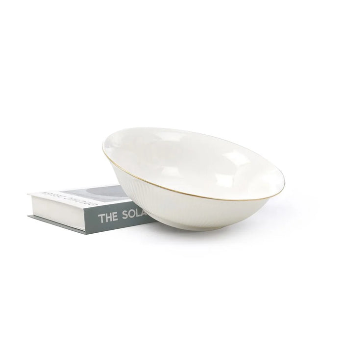 Royal Orchid Serving Bowl 23cm Bone China Embossed Bowl
