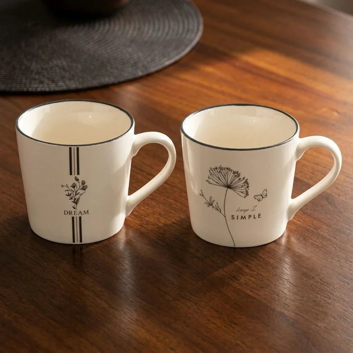 Essential 2-Piece Mug Set - White, For Coffee and Tea
