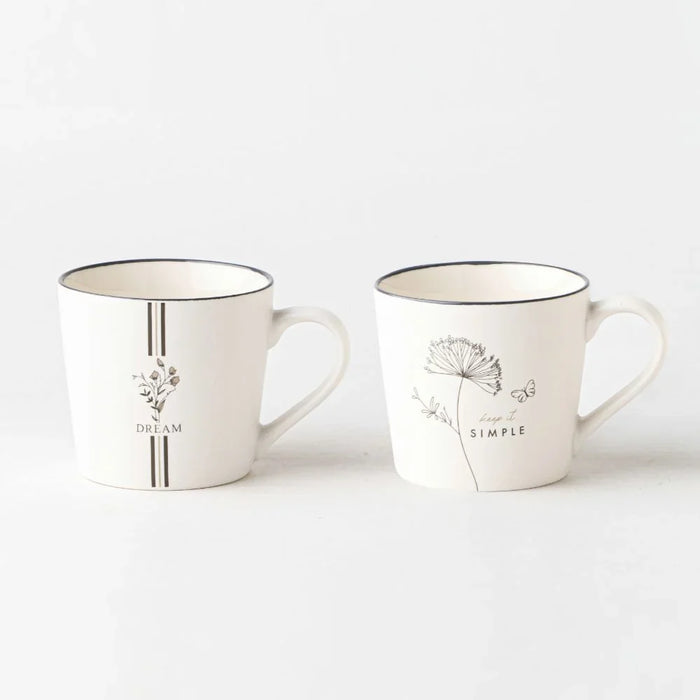 Essential 2-Piece Mug Set - White, For Coffee and Tea