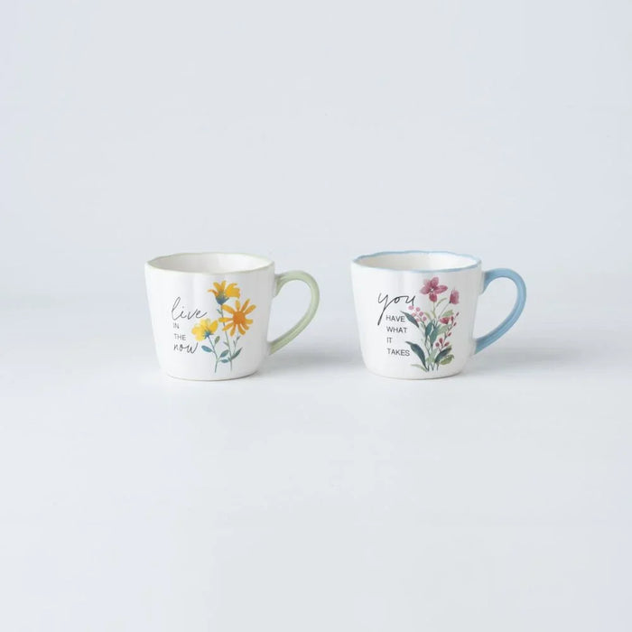 2-Piece New Bone China Mug Set - Multi Color