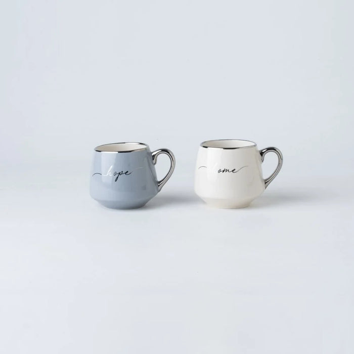 Essential 2-Piece Mug Set - Blue and White, For Coffee