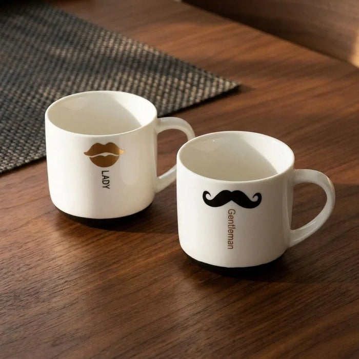 2-Piece Mug Set - White, For Coffee and Tea