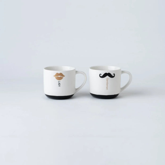 2-Piece Mug Set - White, For Coffee and Tea