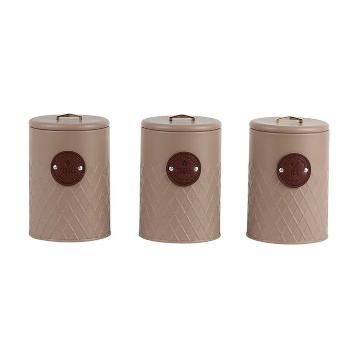 Bistro Bliss 3-Piece Metal Storage Set - Brown