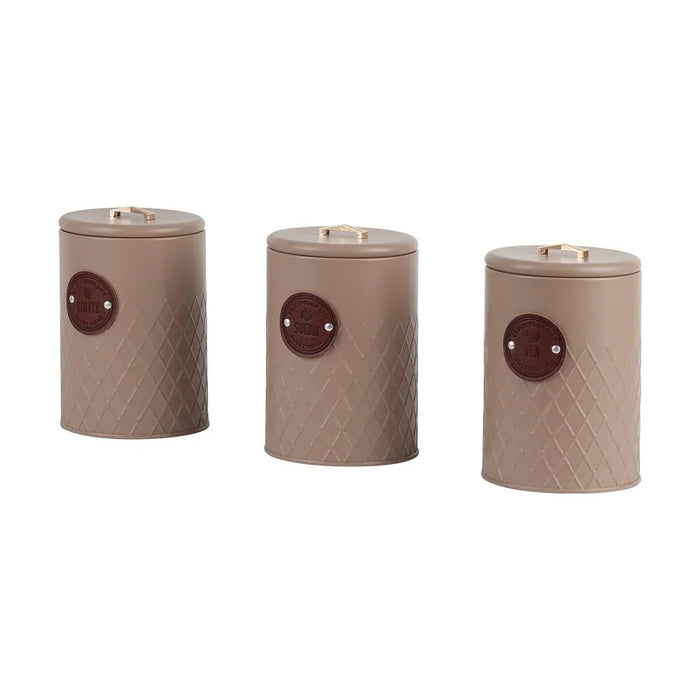 Bistro Bliss 3-Piece Metal Storage Set - Brown