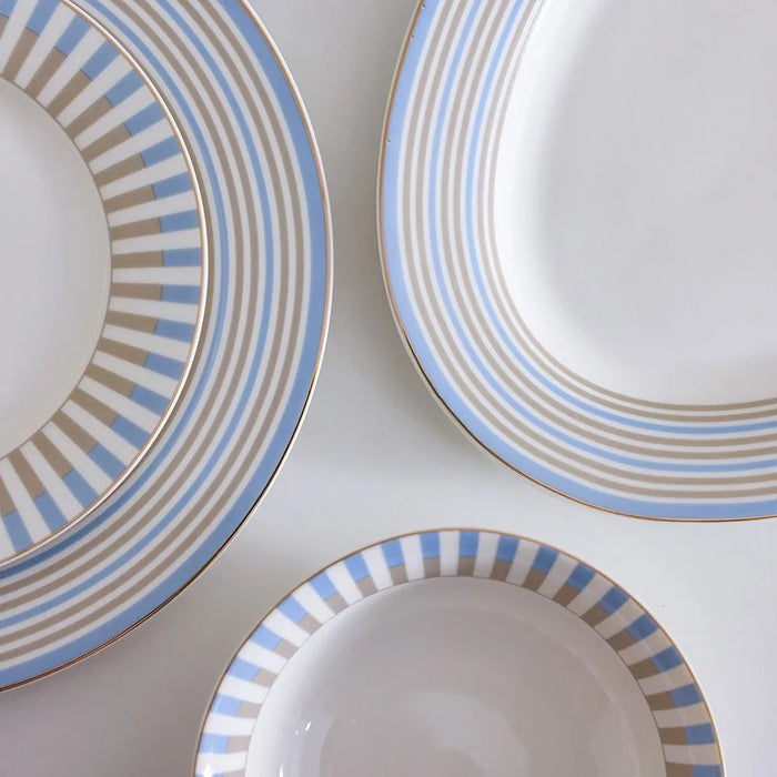 Oasis Bloom 32-Piece Dinner Set - Serves 6 | Blue