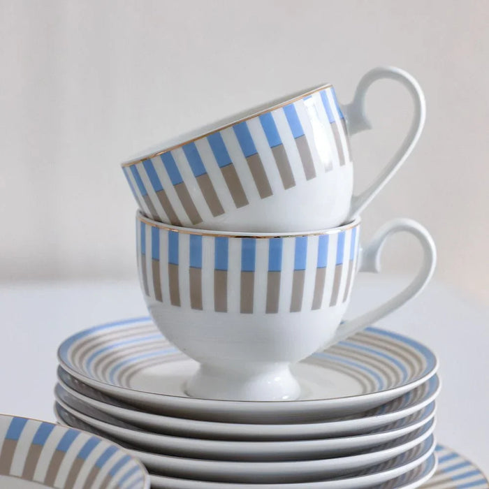 Oasis Bloom 32-Piece Dinner Set - Serves 6 | Blue