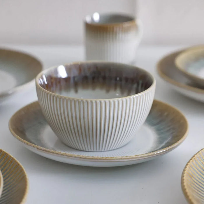 16-Piece Stoneware Dinner Set - Beige - Serves 4