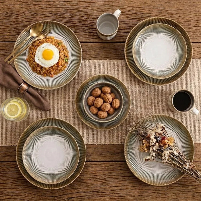 16-Piece Stoneware Dinner Set - Beige - Serves 4