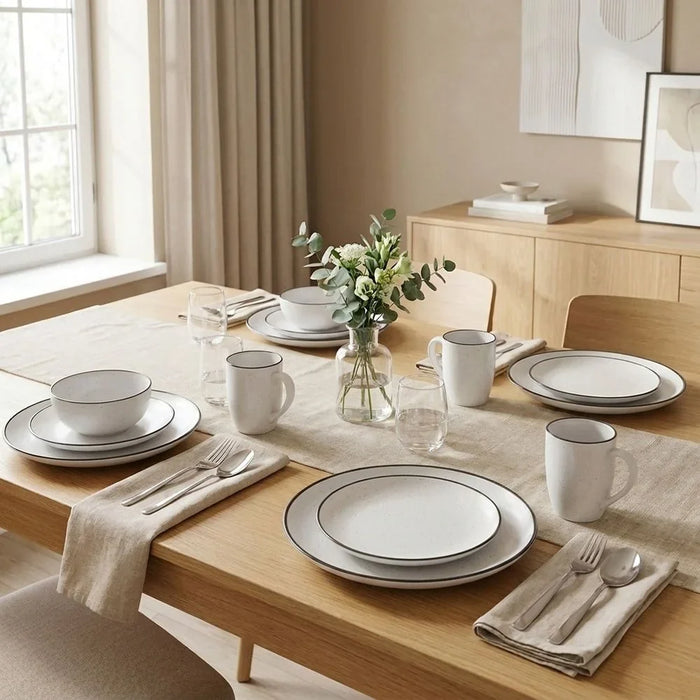Noor 16-Piece Stoneware Dinner Set for Home Dining