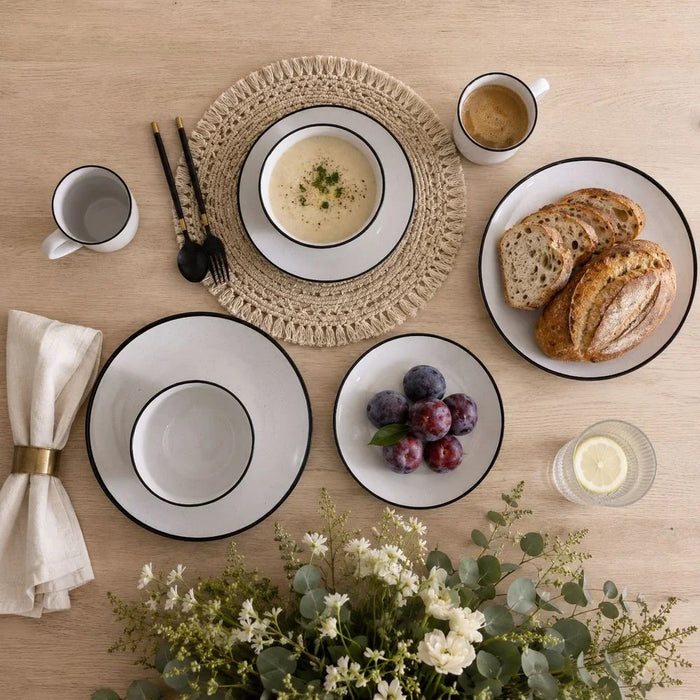Noor 16-Piece Stoneware Dinner Set for Home Dining