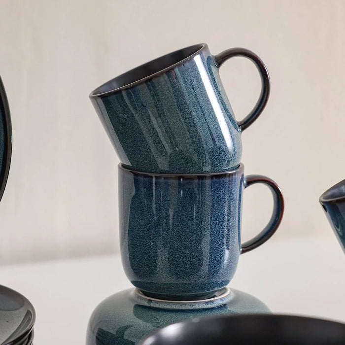 Bahri 30-Piece Stoneware Dinner Set - Blue - Serves 6