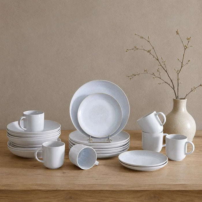 Rimal 24-Piece Stoneware Dinner Set - Serves 6 | White