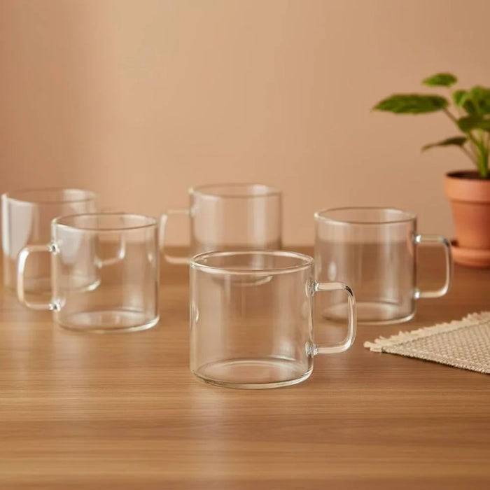 2-Piece Double Wall Borosilicate Glass Mug Set-350ml