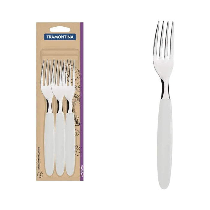 Tramontina 3 Piece Table Forks Set Ipanema 23362380, Multi Colour, Stainless Steel, Fork Set For Meal Preparation