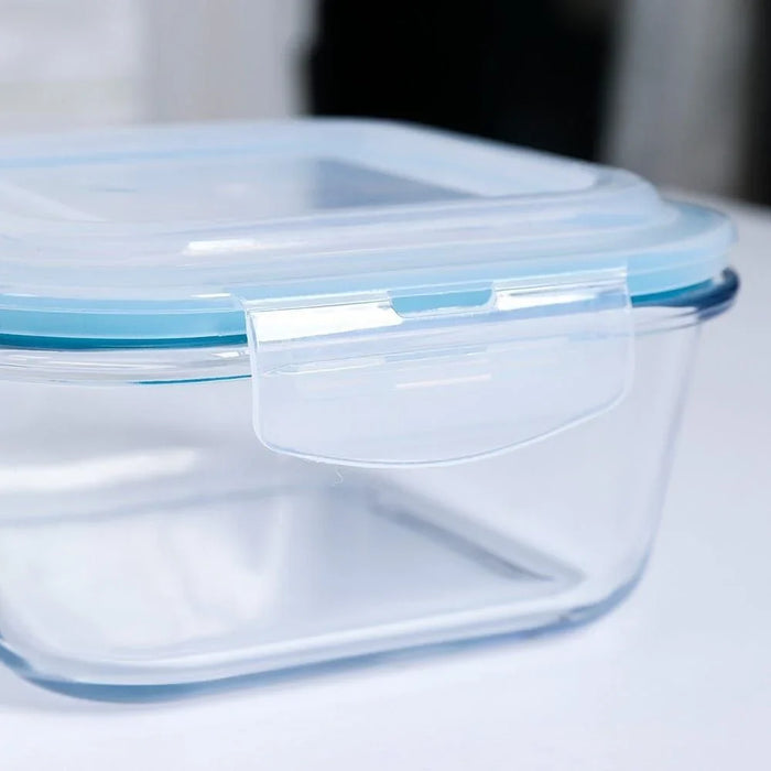 Cloc Glass Storage Sq 320ml, Clear, Borosilicate Glass, Food Storage Container For Meal Preparation