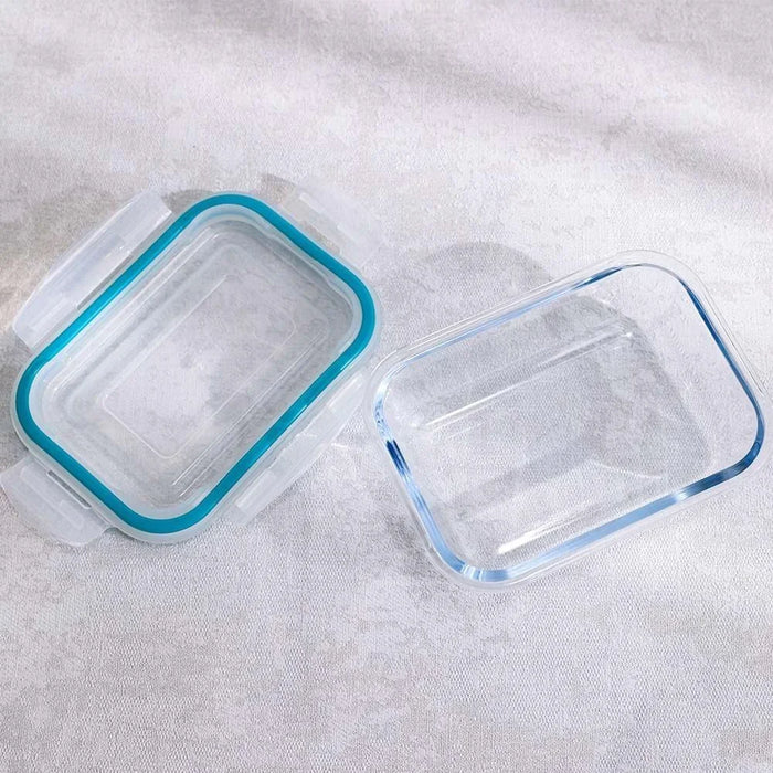 Cloc 640ml Rectangular Borosilicate Glass Storage Container For Lunch Use