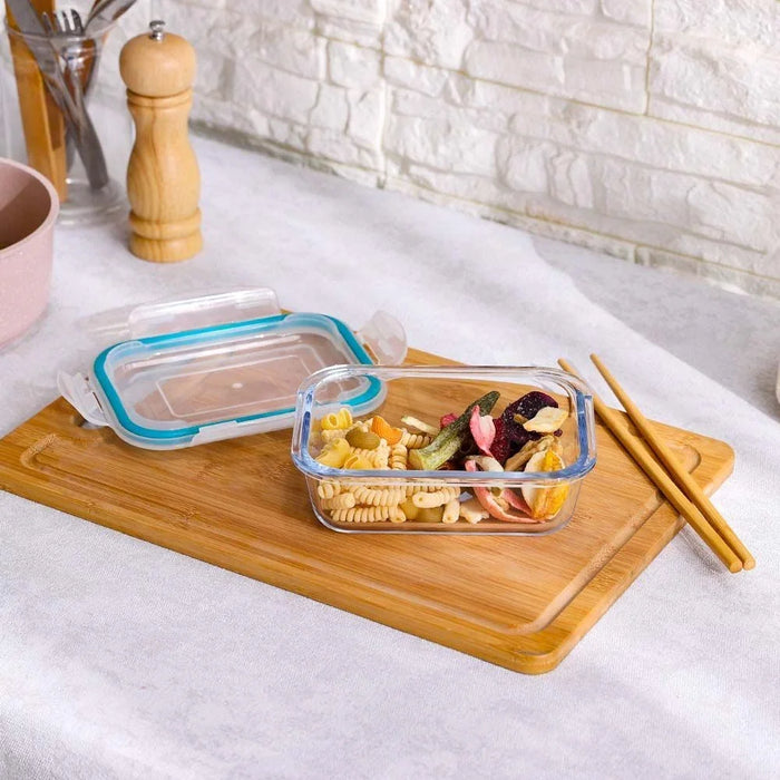 Cloc 1500ml Rectangular Borosilicate Glass Food Container For Meal Storage