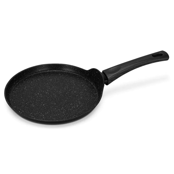 Fissman Angela 24cm Non-Stick Aluminium Crepe Pan, Black Low-Side Pan For Pancakes Flatbreads And Omelettes