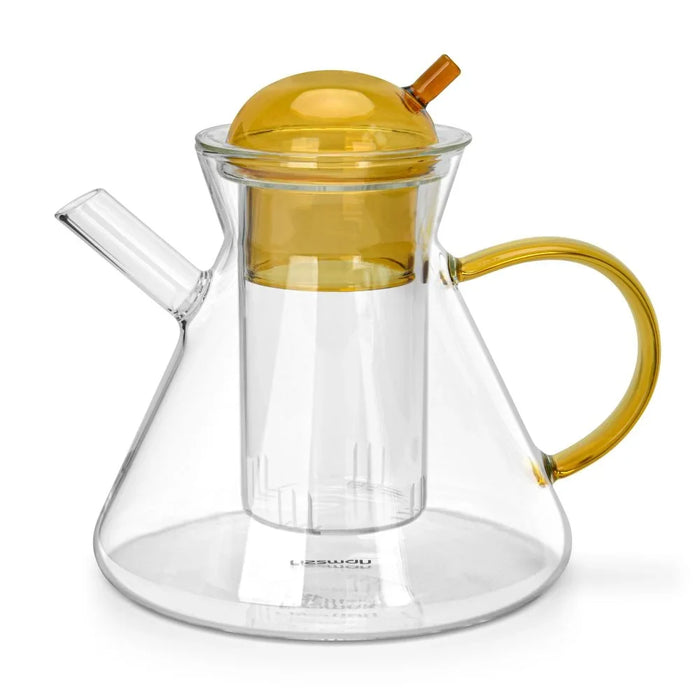 Fissman 950ml Borosilicate Glass Teapot With Stainless Steel Filter, Clear Tea Pot For Loose Tea Serving